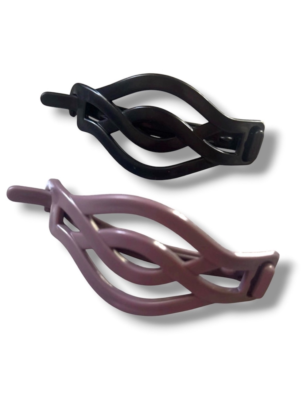 Women’s Twist Wave Hair Clips - Purple & Black